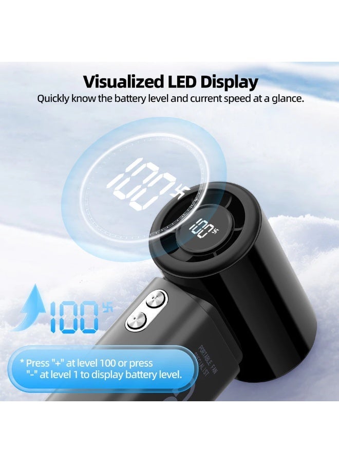 GOOJODOQ Mini Handheld Fan, High Speed, with Long-Lasting 4000mAh Turbo Battery ( Black ) - Image 4